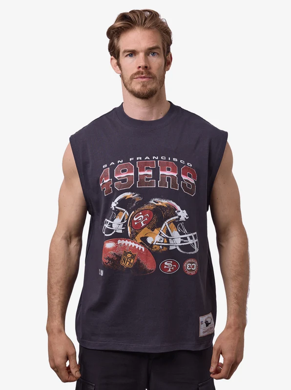 49ers Helmet Vintage Fit Muscle Tank BLK/BLK / M
