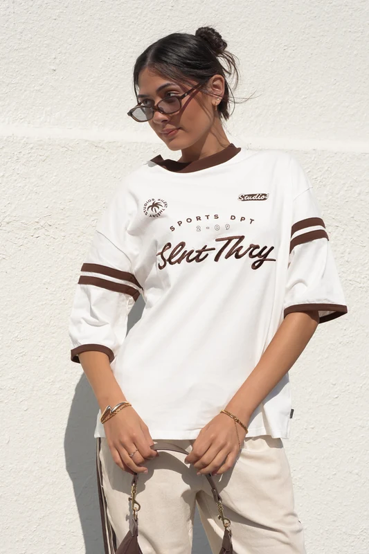 Palm State Oversized Tee Vintage White AU 10