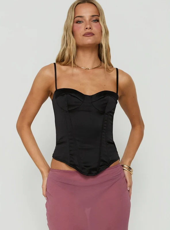 Selesta Structured Bustier Top Black AU 6 / Black