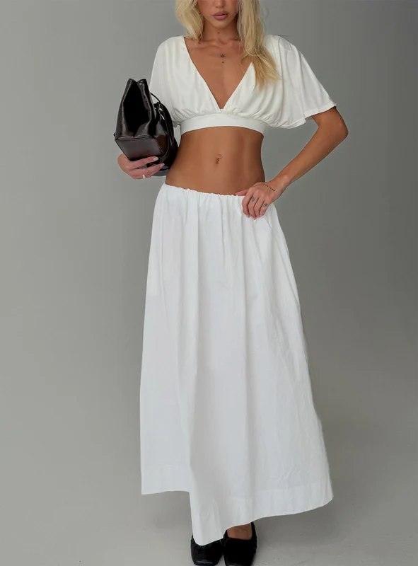 Rozalie Concealed Waistband Midi Skirt White AU 10 / White