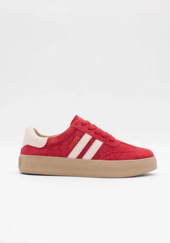 Thirty Three Side Stripe Suede Trainer - Scarlet Scarlet / 41