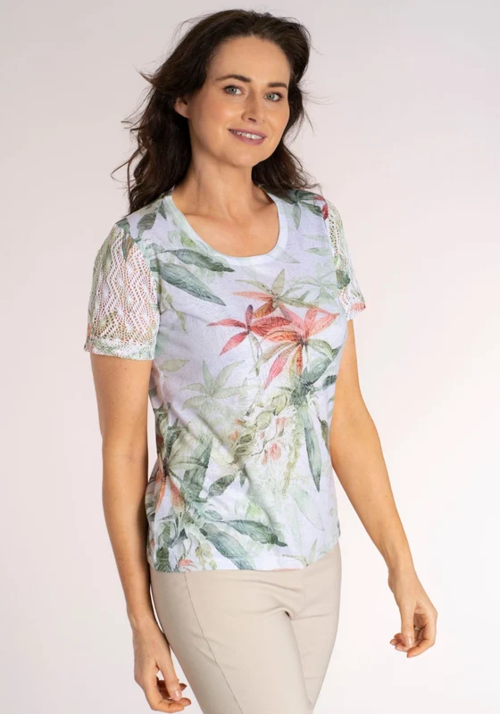 Lace Floral T‑Shirt - Green Green / M