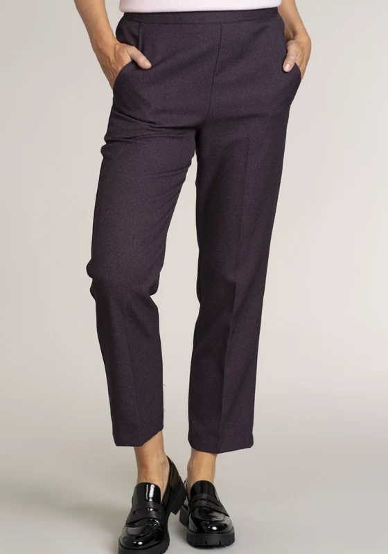 27 Inch Elastic Waistband Trousers - Plum Plum / 12