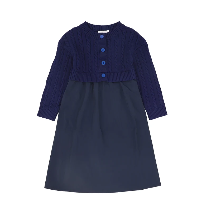 JOUET NAVY CABLE KNIT CONTRAST DRESS [FINAL SALE] 10