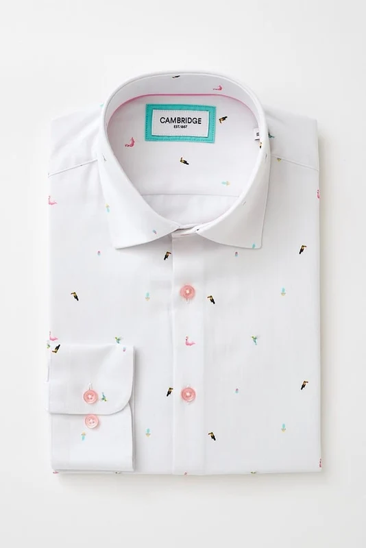 Cambridge Mens Sorrento Shirt - White White / L