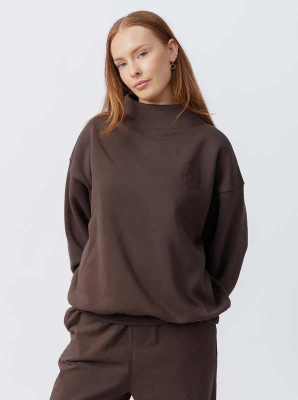 Mock Neck Sweatshirt BRN/BRN / XL