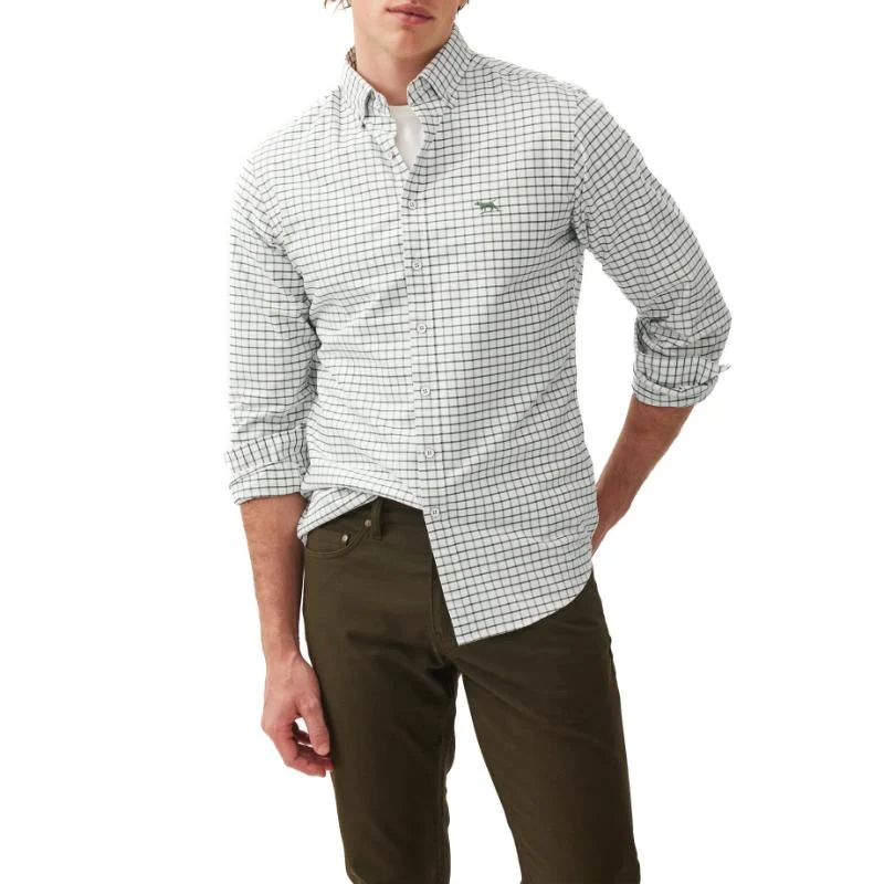 Rodd & Gunn Gunn Check Oxford 3 Mens Sports Fit Shirt - Olive X-Large