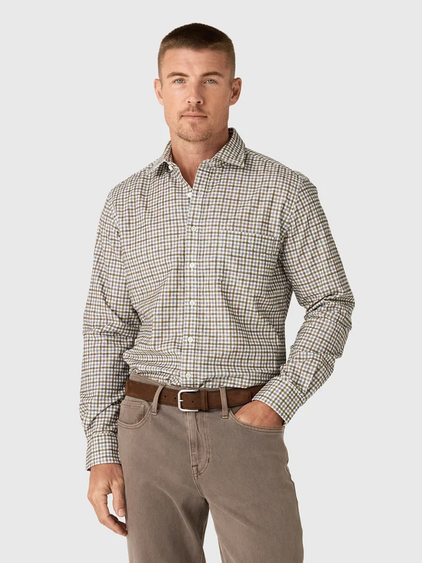 Rodd And Gunn Men's Gledknowe Sports Fit Shirt S / OLIVE