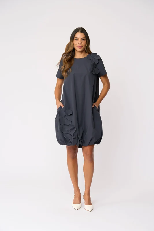 Foil Womens Flower Hour Dress True Navy / 16