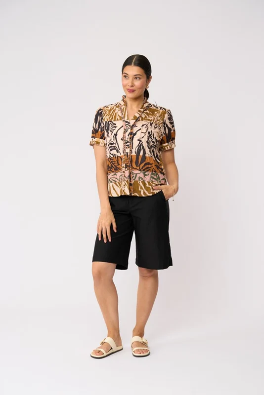 Foil Womens Crushing It Cap Sleeve Shirt Keep Palm / 10