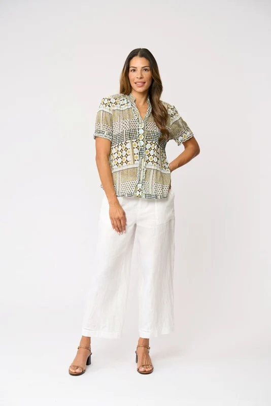 Foil Womens Crushing It Cap Sleeve Shirt Patchwork / 14