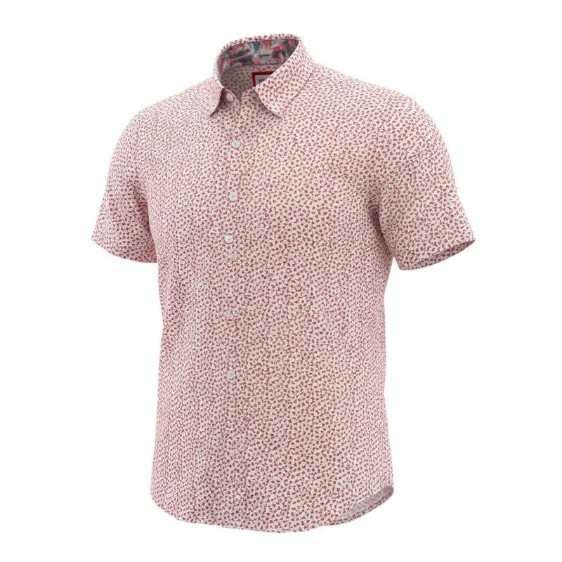 Cambridge Mens Portsea Modern Fit Short Sleeve Shirt - Lobsters Red / 3XL
