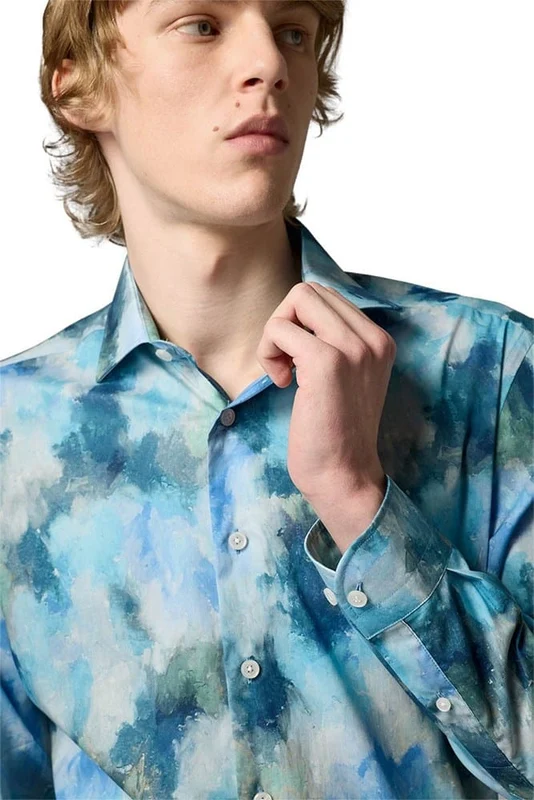 Ted Baker Mens Liberty Mon Jardin Print Hauser Shirt Blue / 18