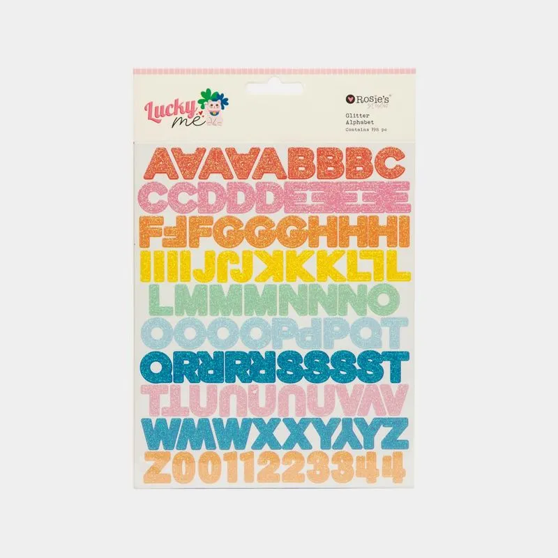 Stickers alfanuméricos escarchados x 198 piezas