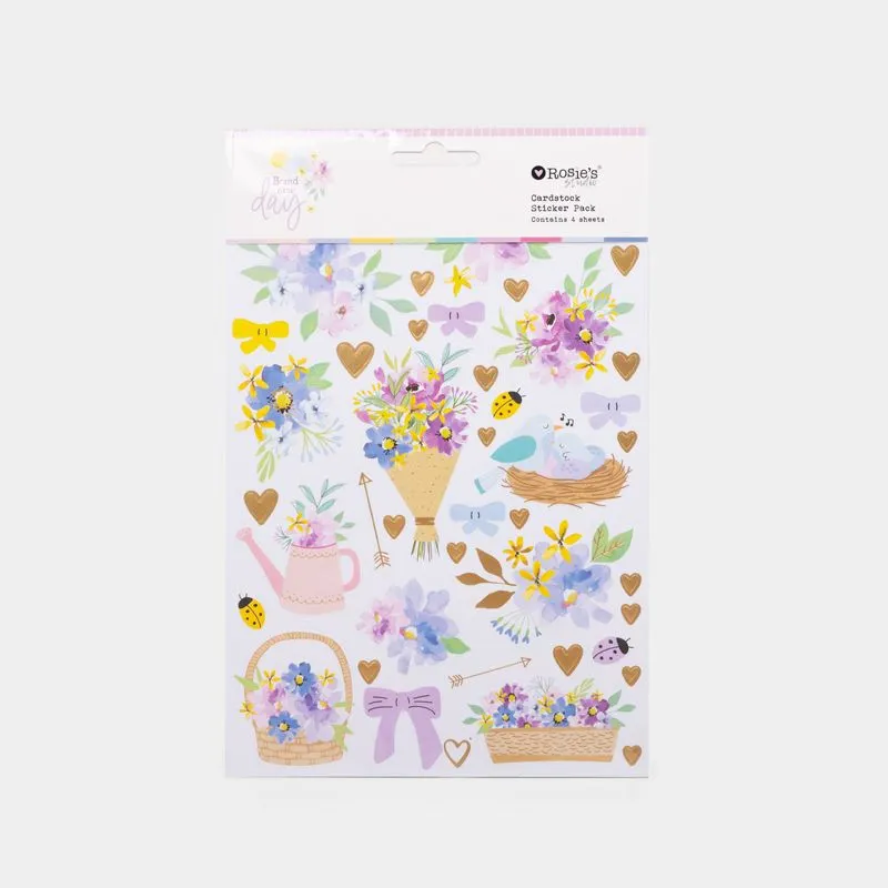 Stickers de flores x 4 hojas