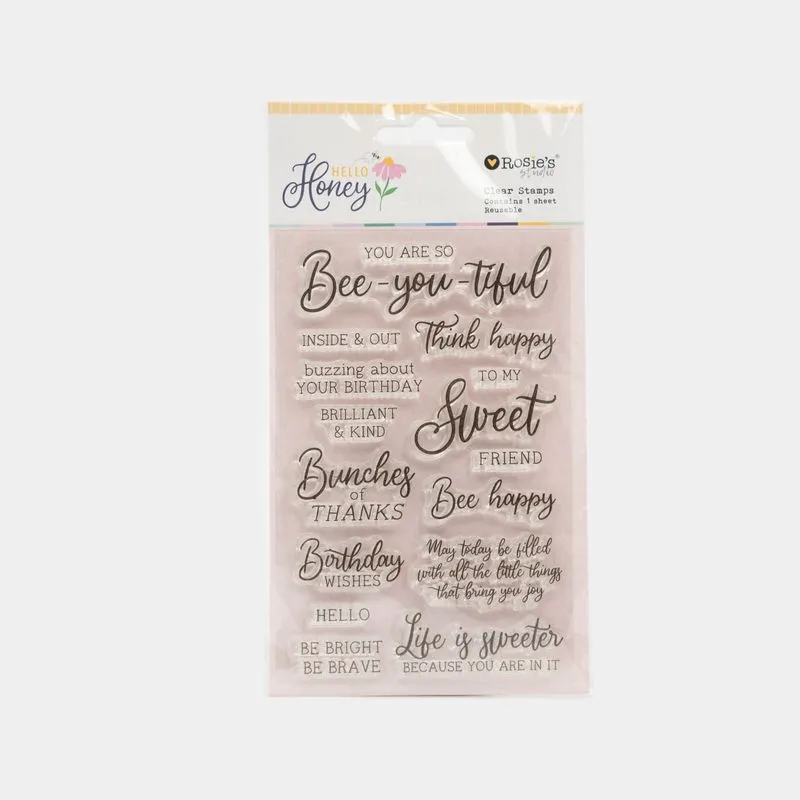 Set de sellos hello honey 1 hoja