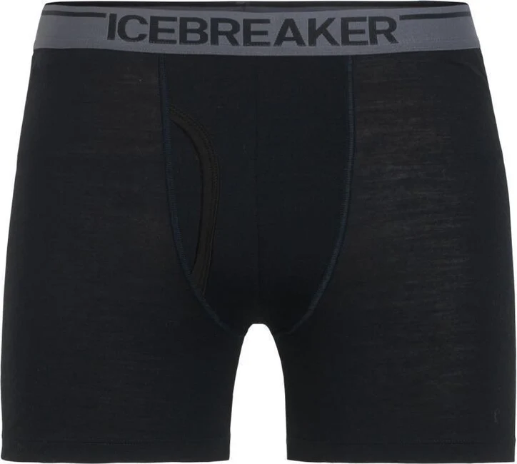 Icebreaker Anatomica muške bokserice s otvorom, crne S
