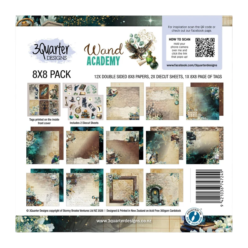 3 Quarter Designs Collection Pack 8" x 8" - Wand Academy
