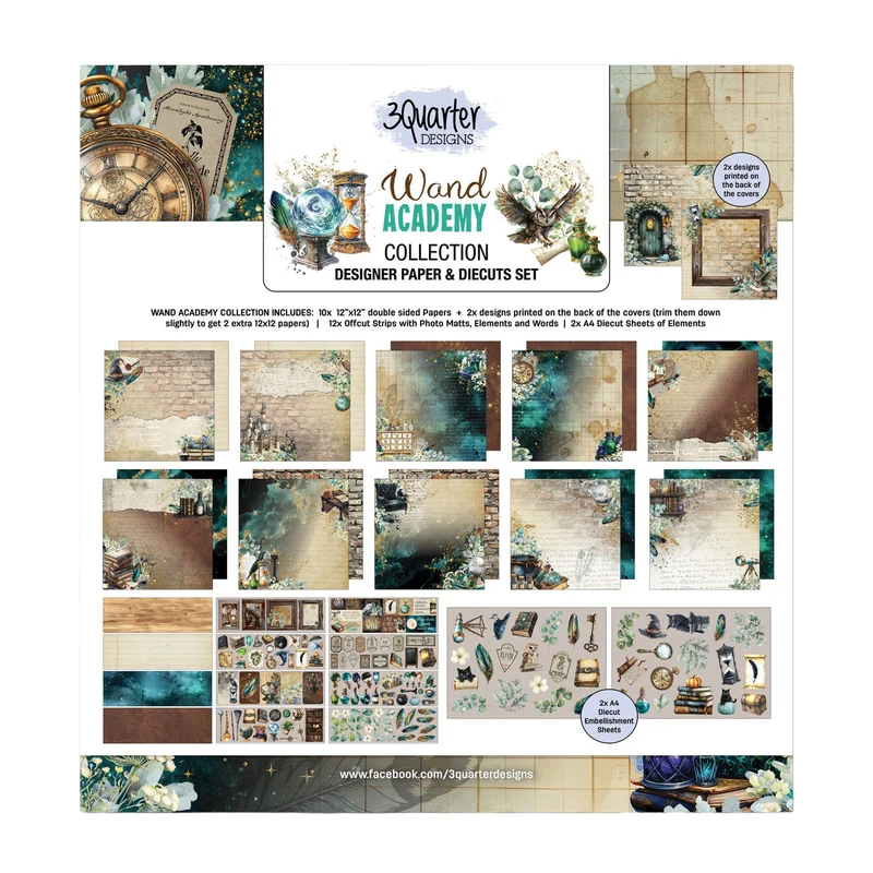3 Quarter Designs Collection Pack 12" x 12" - Wand Academy