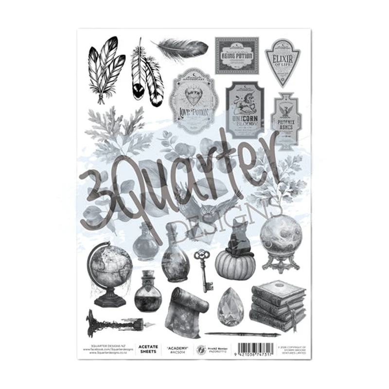 3 Quarter Designs A4 Acetate Sheet - Wand Academy