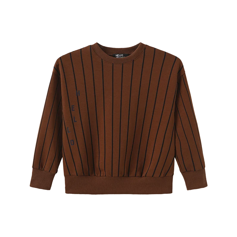 HELLO YELLOW BROWN PINSTRIPE SWEATSHIRT 10