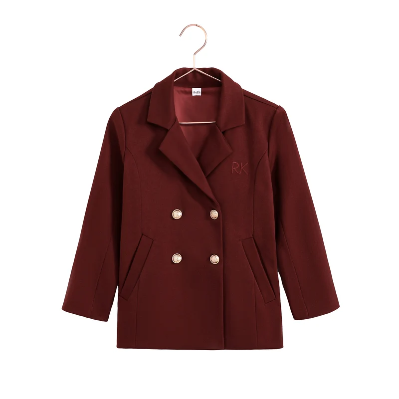 RETRO KID BURGUNDY BUTTON BLAZER 13-14
