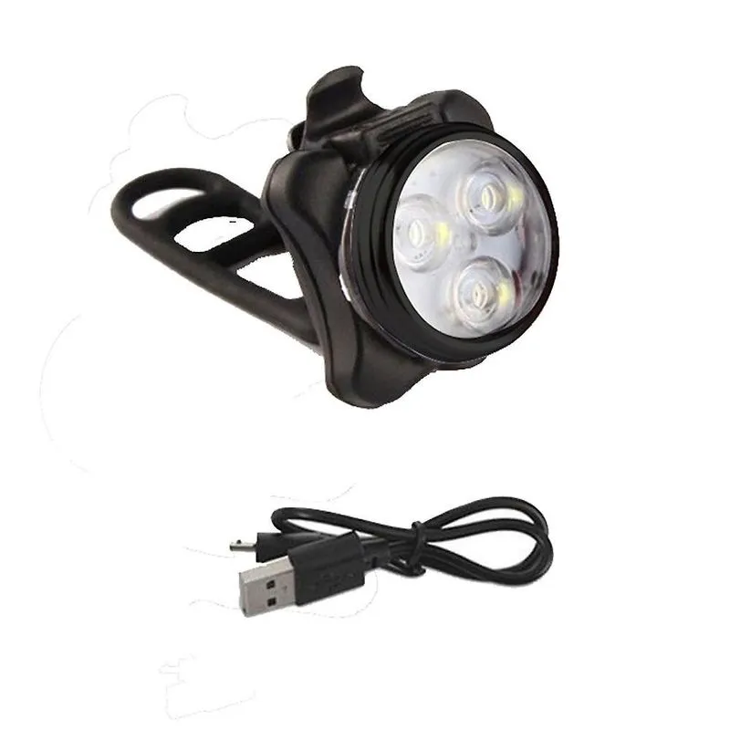 Ciclismo bicicleta bicicleta 3 levou cabeça dianteira com usb recarregável cauda clipe luz lâmpada