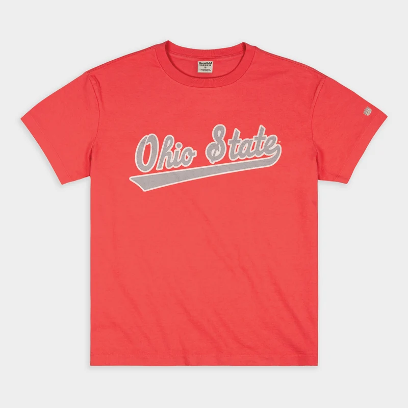 Ohio State Baseball Script Vintage Heavyweight Tee S / Red