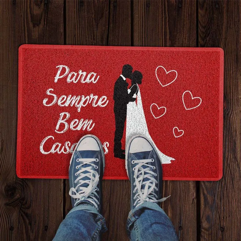 Capacho Para Sempre Bem Casados Vermelho 0,40X0,60M - Beek