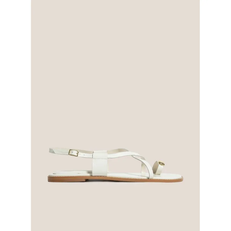 Rasteira Off White Dudalina Feminina 38