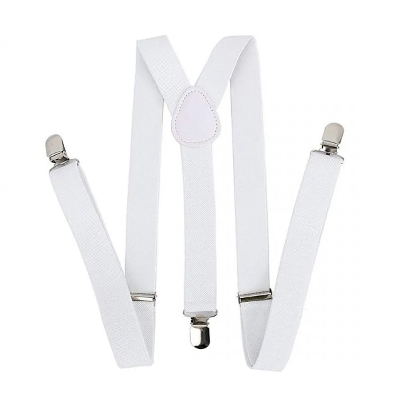 Suspensório Ajustável Bebê Liso Branco