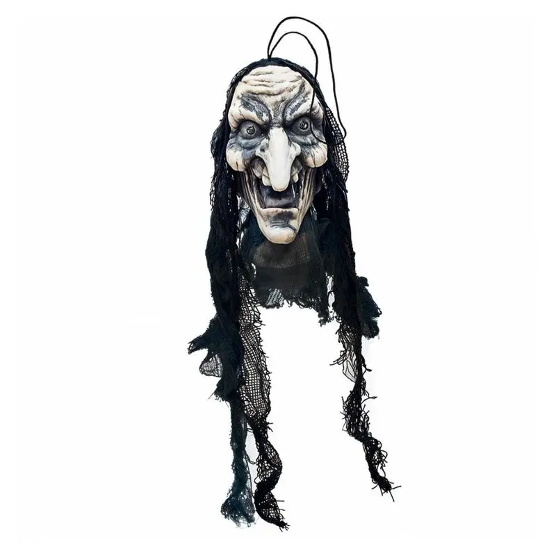 Brinquedo Halloween Eletronico de Terror Cabeça de Bruxa Faltante com Led Decoração pra Pendurar Assustadora