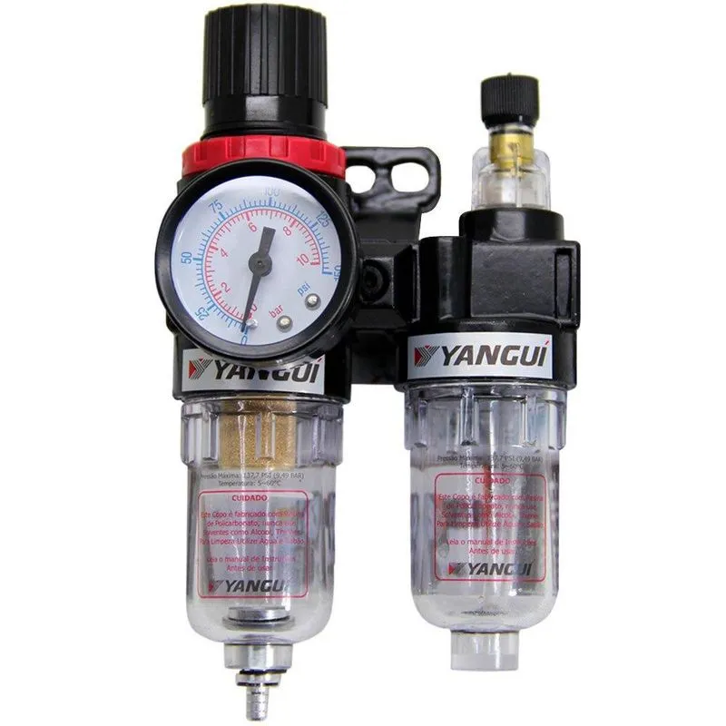 Conjunto Filtro Regulador e Lubrificador 1/4 Pol. - yangui