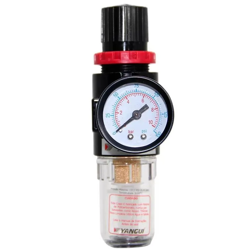 Filtro Eliminador Regulador Ar Agua Oleo Compressor 1/4 Pol