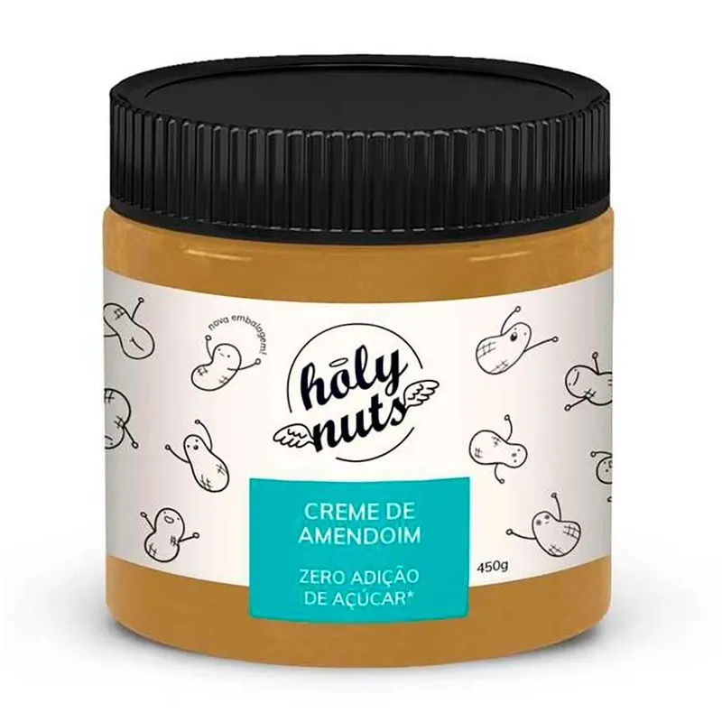 Creme de Amendoim Zero Açúcar Holy Nuts 450 g