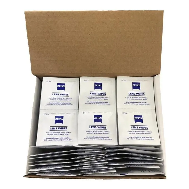 Kit 150 Lenços Umedecidos Zeiss Lens Wipes Limpeza Óculos
