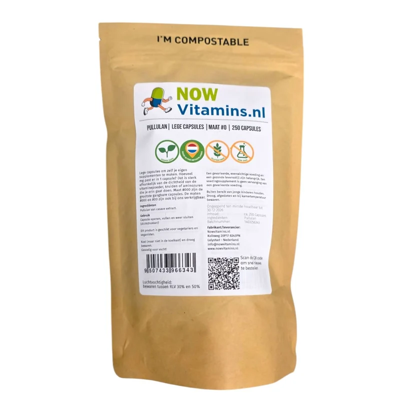Vitarium Pullulan lege capsules mt 0 250 stuks