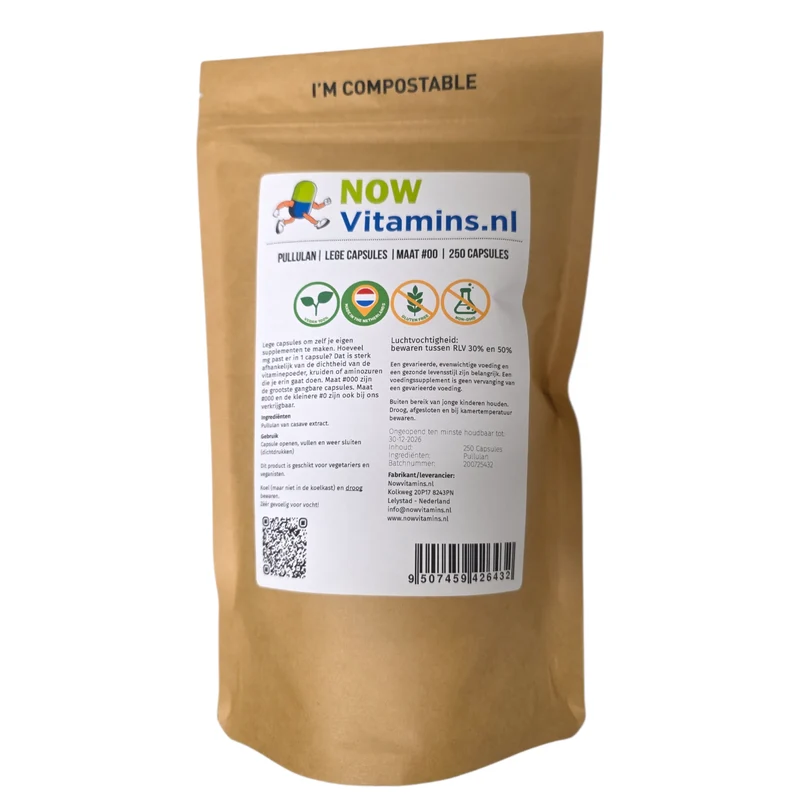 Vitarium Pullulan lege capsules mt 00 250 stuks