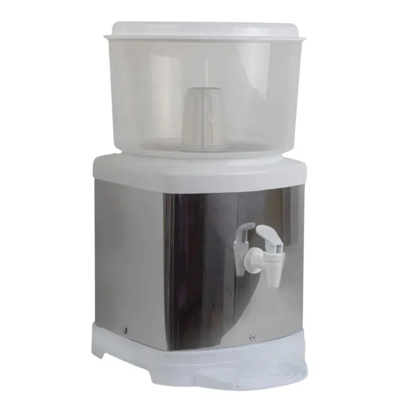 Filtro Bebedouro Água Inox Cuba De Barro 6l Boia Cerâmica Preto e Branco