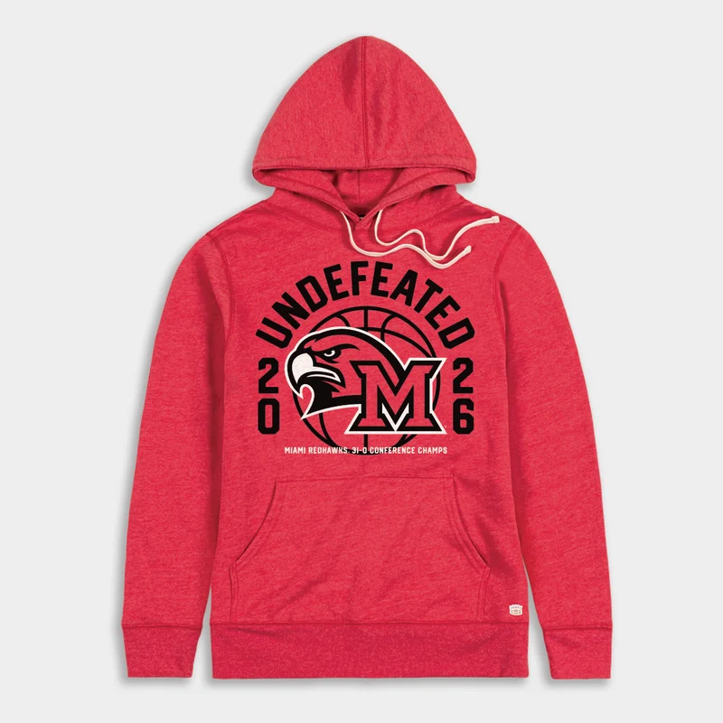 Miami RedHawks Basketball 2026 Undefeated Hoodie M / Red