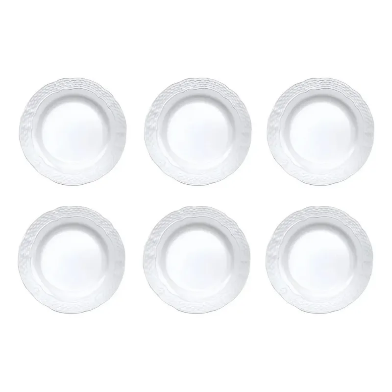 Set X 6 Platos Postre Verbano Vanna Blanco (000957)
