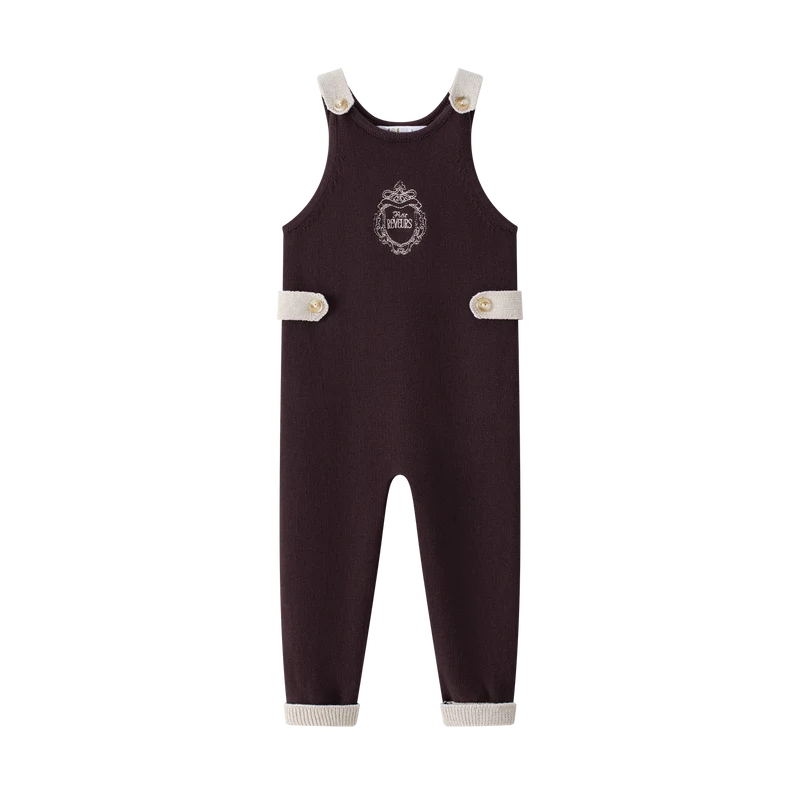 COCO BLANC BURGUNDY BUTTON DETAIL KNIT ROMPER 2