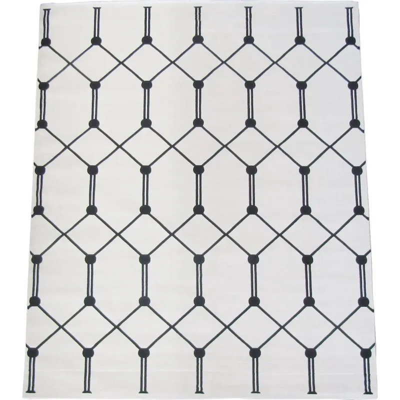 Tapete grid 2,00x2,50m Preto e Branco Geometrico