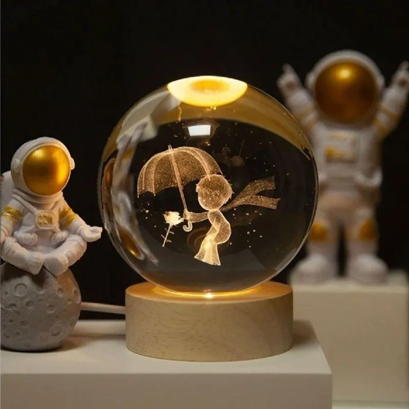 Luminária Decorativa Globo De Led Bola De Cristal 3d 6cm Estilo Príncipe Transparente Oem