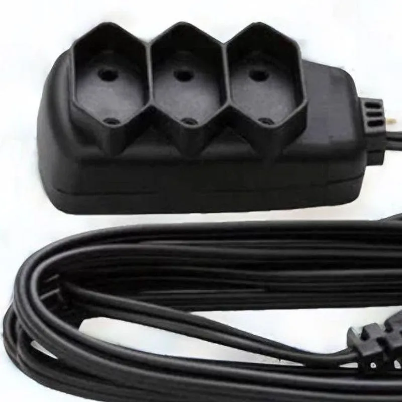 Extensão Elétrica Extensão De Energia 3 Tomadas Bivolt Cabo 5 Metros Preto OEM