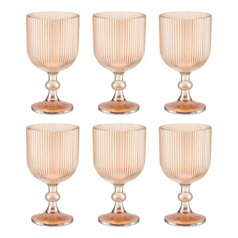 SET X 6 COPAS DORÉ LINEAS ETXE 280 ML (WX-36) 009632
