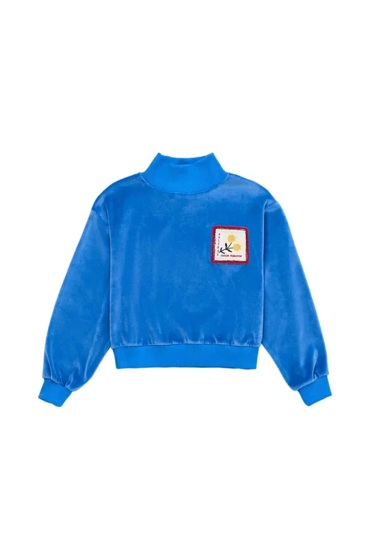 MAISON MANGOSTAN ELECTRIC BLUE POSTCARD VELVET TURTLENECK SWEATER 10