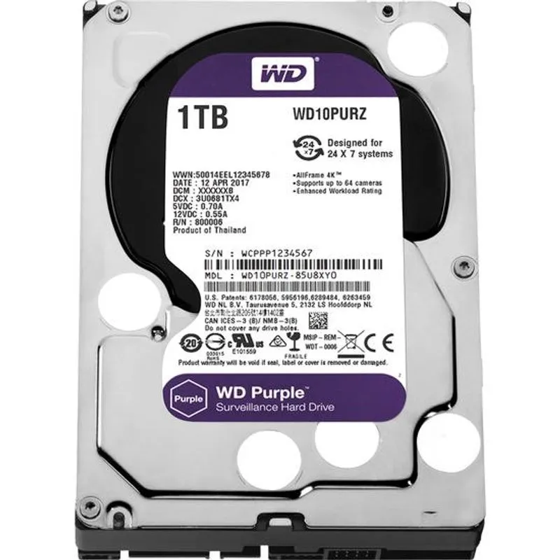 Hd Interno Western Digital Wd10purz 1tb Roxo