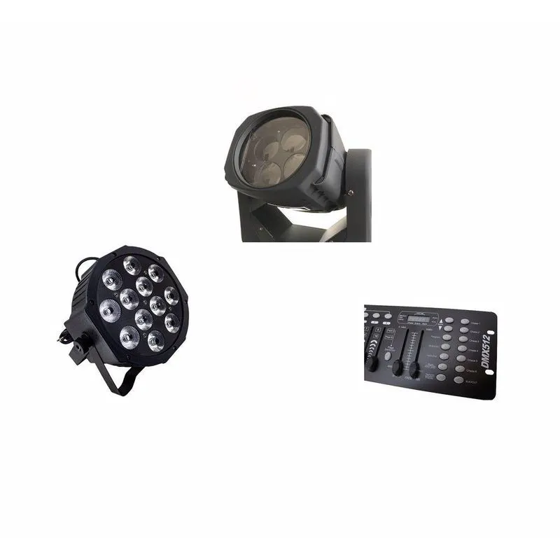 Kit 6 Par Led Slim Rgbw 12x12w+ 2 Moving Led 4x25+ Dmx 512