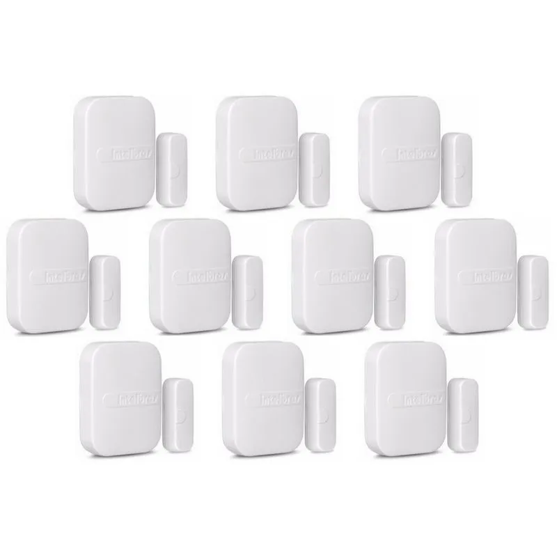 Kit Com 10 Sensor Magnetico Sem Fio Xas 4010 Smart Intelbras